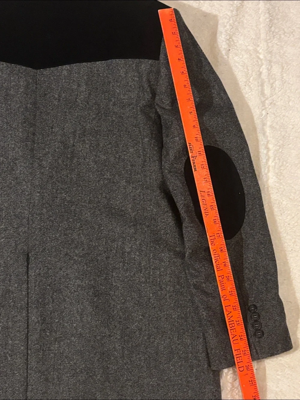 Men's Two-Tone Gray Wool Western Blazer with Black Yoke & Elbow Patches 50L